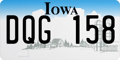 IA license plate DQG158