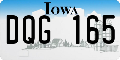 IA license plate DQG165