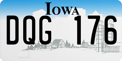 IA license plate DQG176