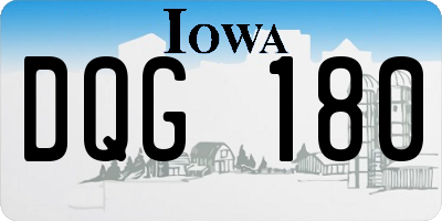 IA license plate DQG180