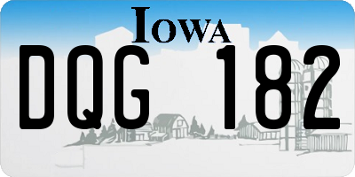 IA license plate DQG182