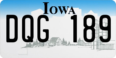 IA license plate DQG189