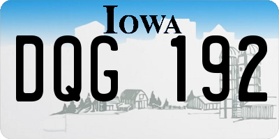 IA license plate DQG192
