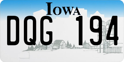 IA license plate DQG194