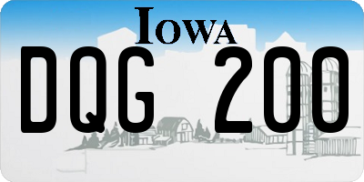 IA license plate DQG200