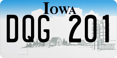 IA license plate DQG201