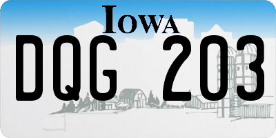 IA license plate DQG203