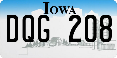 IA license plate DQG208