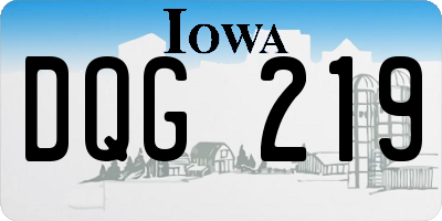 IA license plate DQG219