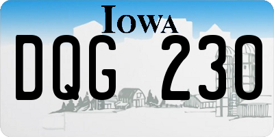 IA license plate DQG230