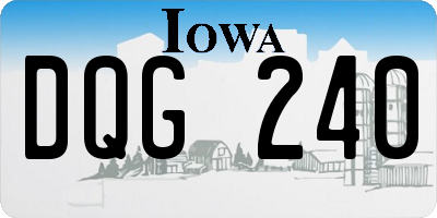 IA license plate DQG240