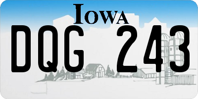 IA license plate DQG243