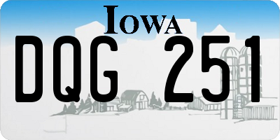 IA license plate DQG251
