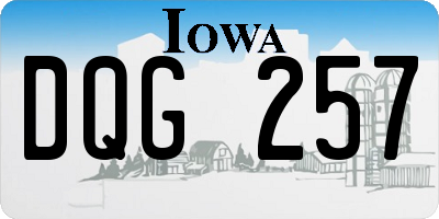 IA license plate DQG257
