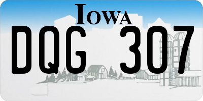 IA license plate DQG307