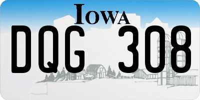 IA license plate DQG308