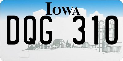 IA license plate DQG310