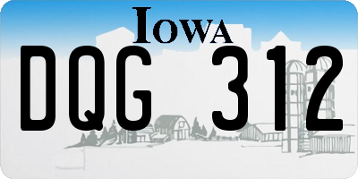 IA license plate DQG312