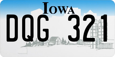 IA license plate DQG321