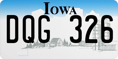 IA license plate DQG326
