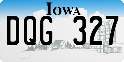 IA license plate DQG327