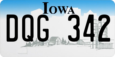 IA license plate DQG342