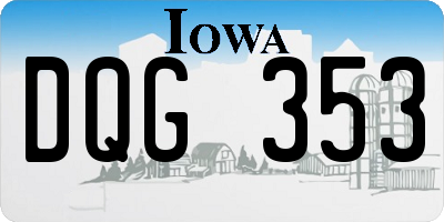 IA license plate DQG353