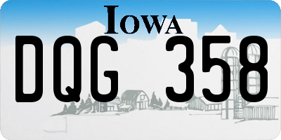 IA license plate DQG358