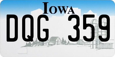 IA license plate DQG359