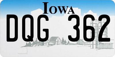 IA license plate DQG362