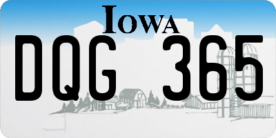 IA license plate DQG365