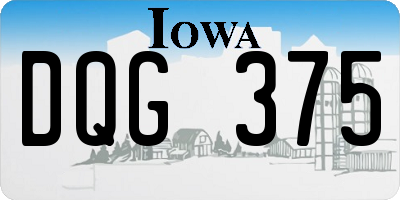 IA license plate DQG375