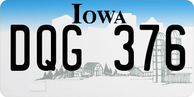 IA license plate DQG376