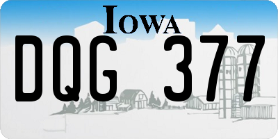 IA license plate DQG377