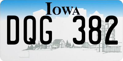 IA license plate DQG382