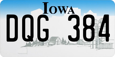 IA license plate DQG384