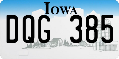 IA license plate DQG385
