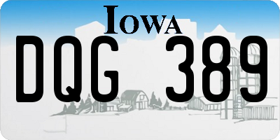 IA license plate DQG389