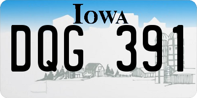 IA license plate DQG391