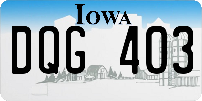 IA license plate DQG403