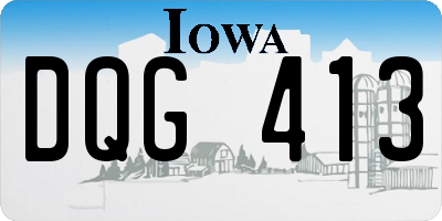 IA license plate DQG413