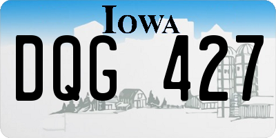 IA license plate DQG427