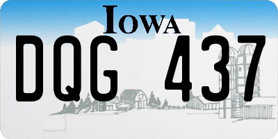 IA license plate DQG437
