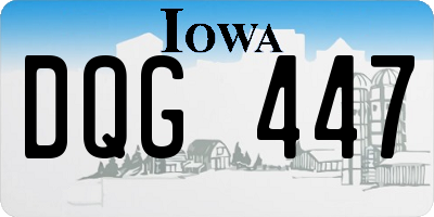 IA license plate DQG447