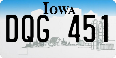 IA license plate DQG451