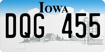 IA license plate DQG455