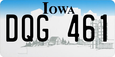 IA license plate DQG461