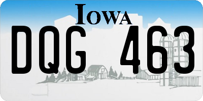 IA license plate DQG463