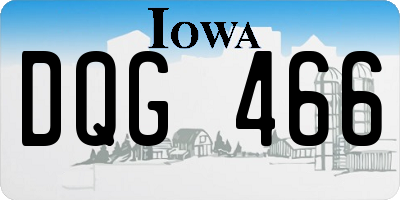 IA license plate DQG466