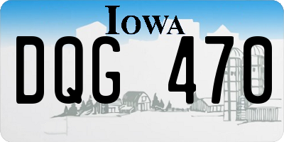 IA license plate DQG470